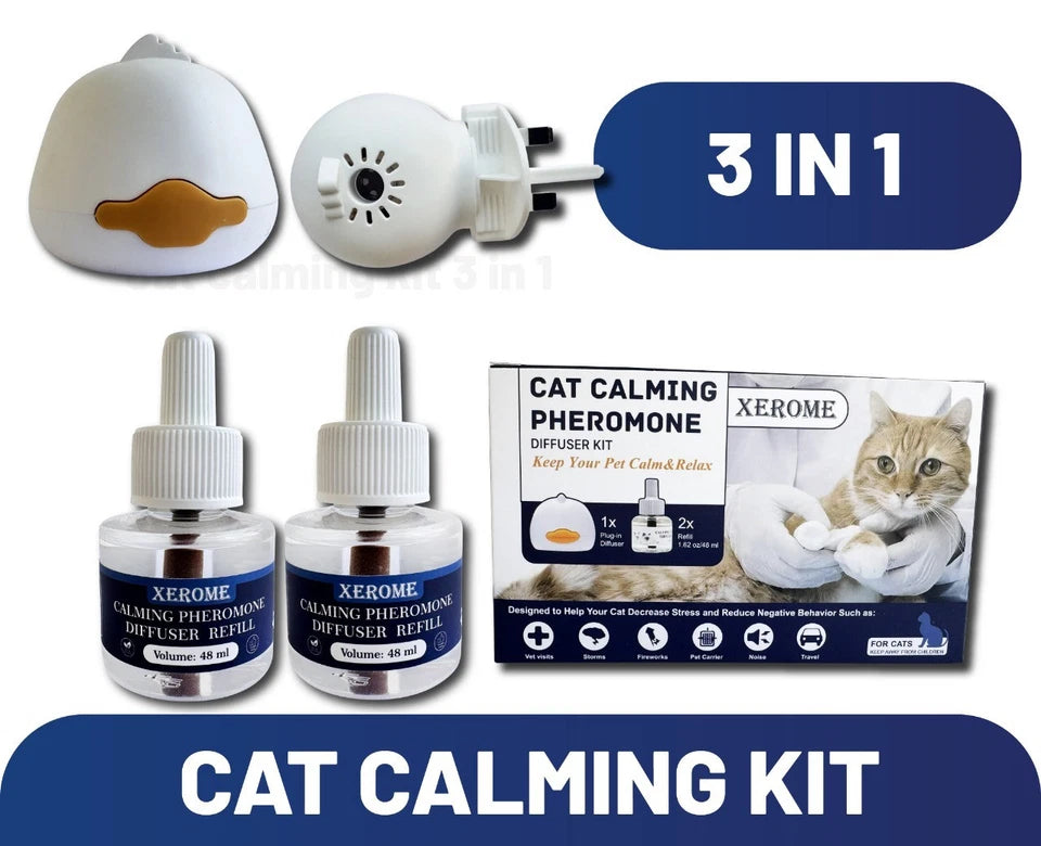 XEROME Cat Calming plug-in Diffuser Kit Pheromones Refill Vial For Stress Relief