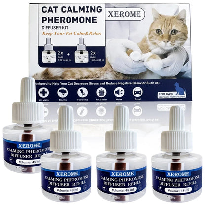 XEROME Cat Calming plug-in Diffuser Kit Pheromones Refill Vial For Stress Relief