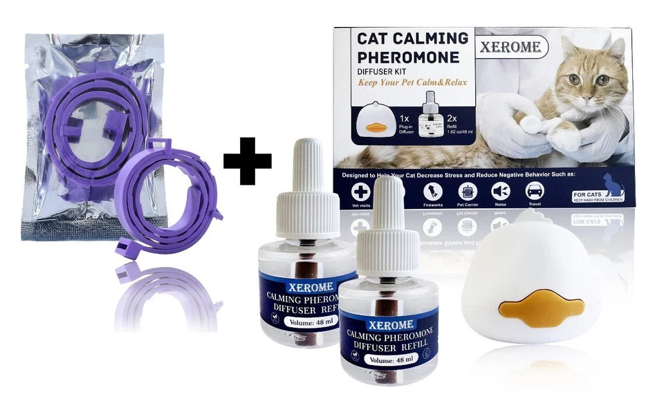XEROME Cat Calming plug-in Diffuser Kit Pheromones Refill Vial For Stress Relief