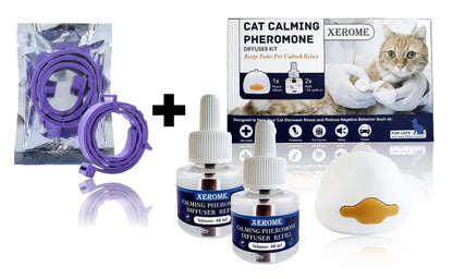 XEROME Cat Calming plug-in Diffuser Kit Pheromones Refill Vial For Stress Relief