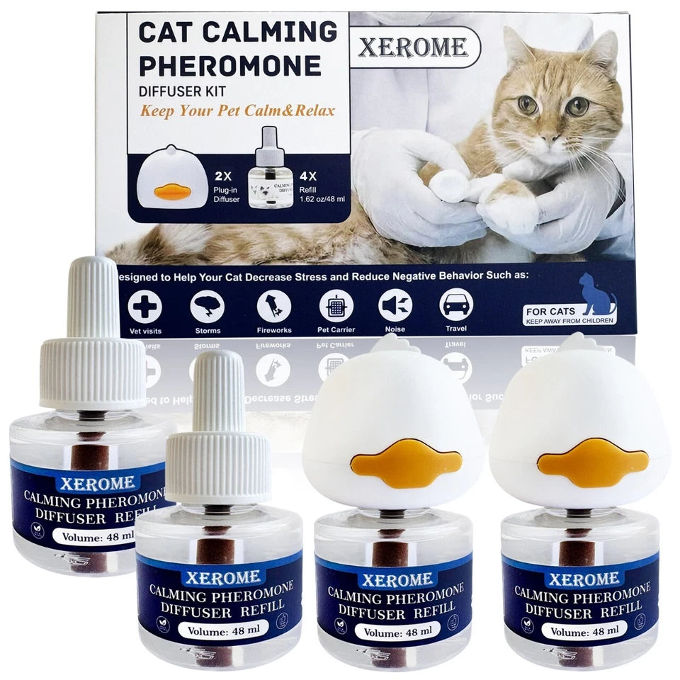 XEROME Cat Calming plug-in Diffuser Kit Pheromones Refill Vial For Stress Relief