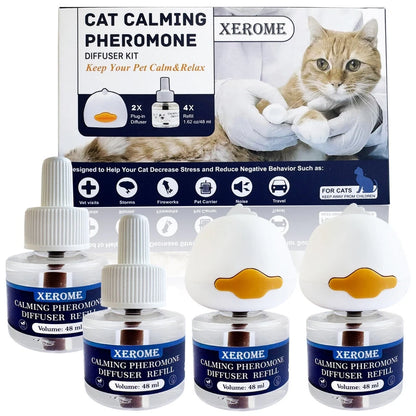XEROME Cat Calming plug-in Diffuser Kit Pheromones Refill Vial For Stress Relief